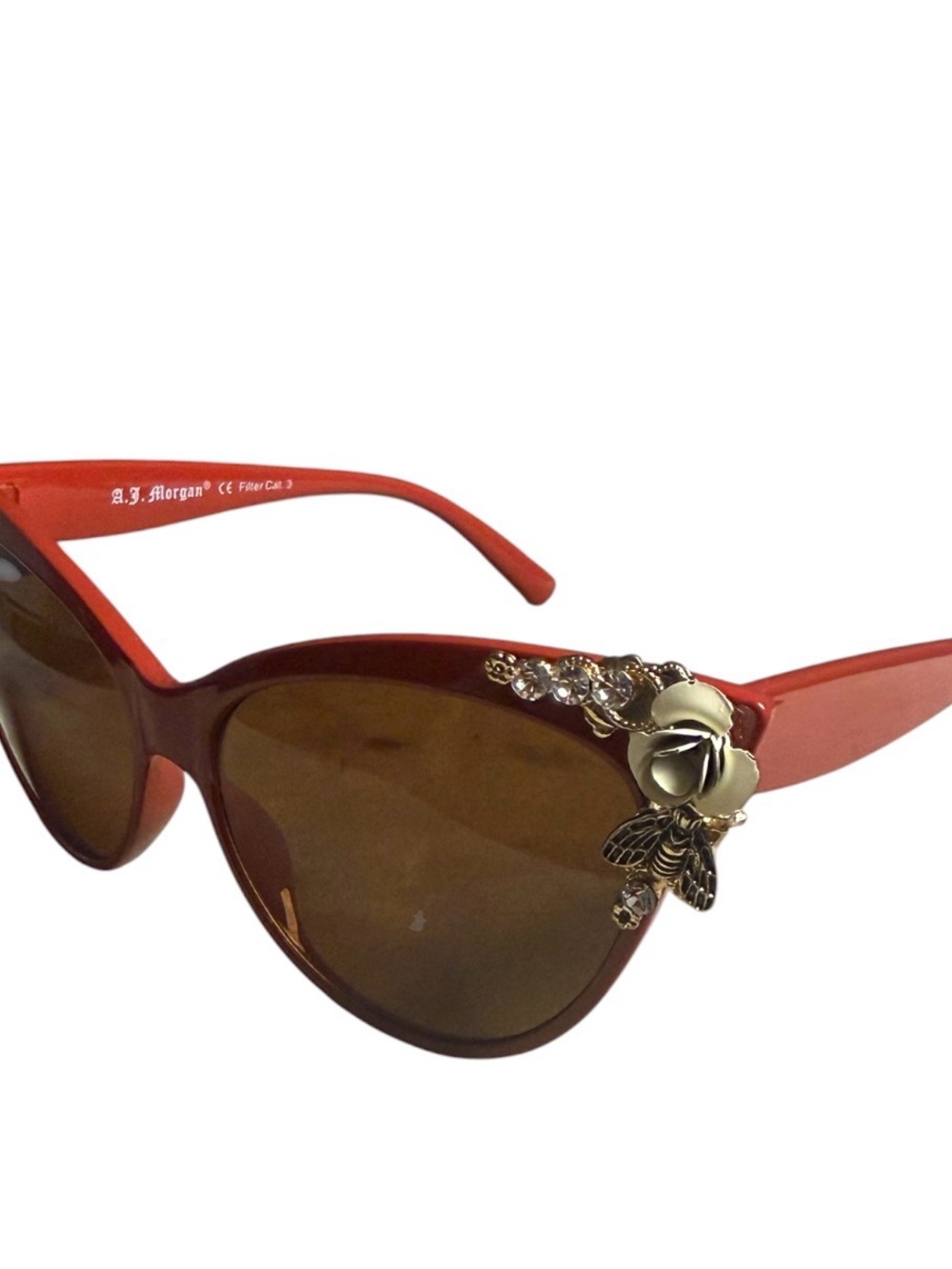 Morgan & Co. Women’s Sunglasses - Red Frame Brown Lenses